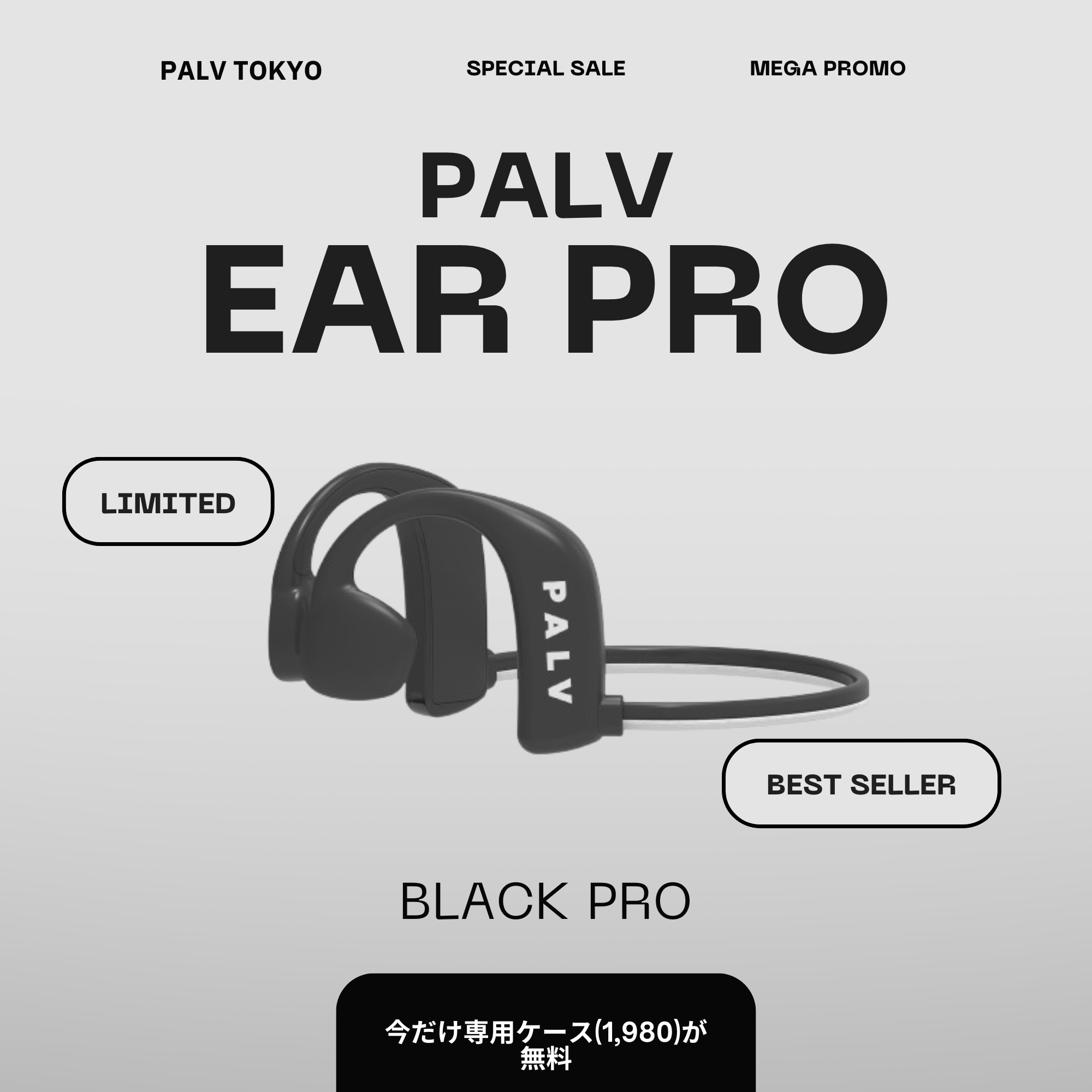 清水様専用】 PALV Earwear骨伝導イヤホン ブラック 専用ケース 清水様専用】 PALV Earwear骨伝導イヤホン ブラック 専用ケース