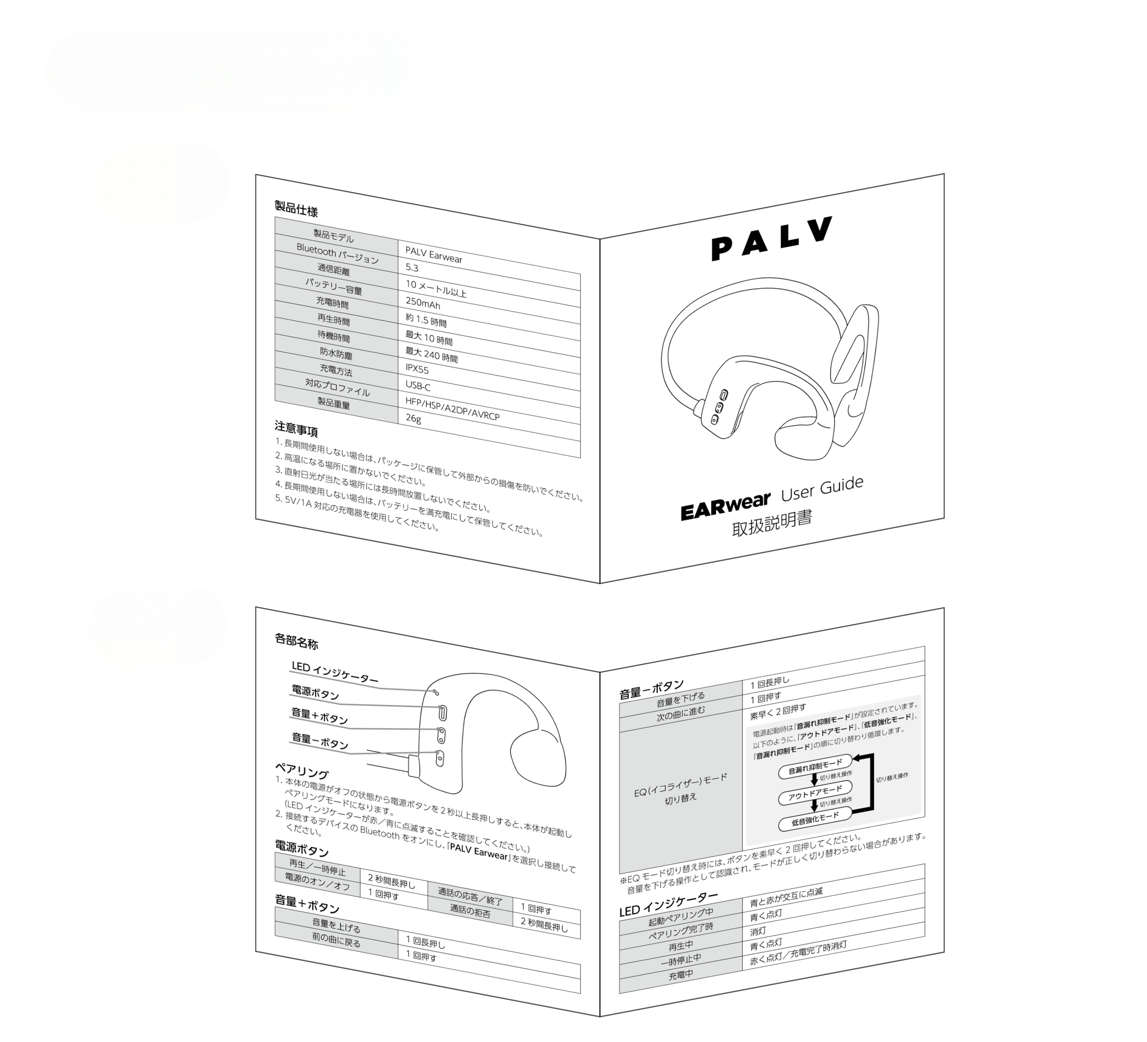 PALV 骨伝導イヤホン (税込9,980円) (黒色)【翌日発送&送料無料 PALV 骨伝導イヤホン (税込9,980円) (黒色)【翌日発送&送料無料